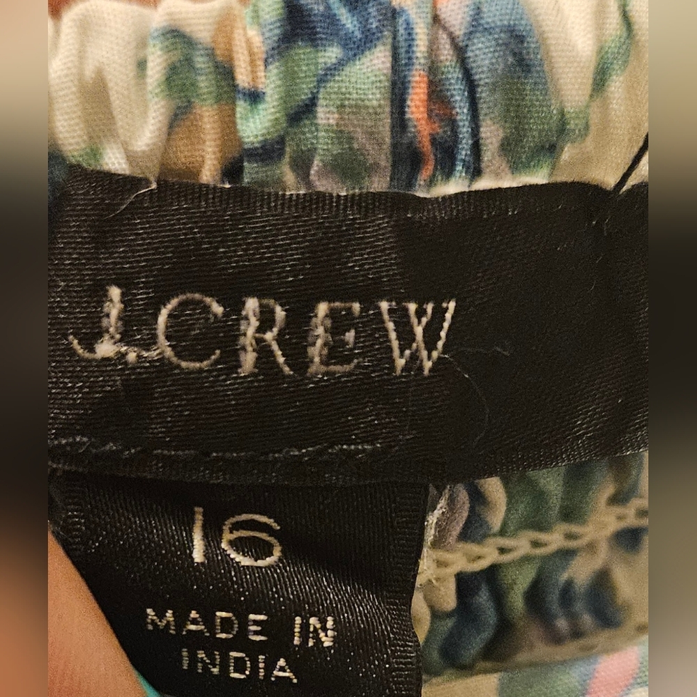 J. Crew White Floral Maxi Dress with Blue and Green Print - Picture 2 of 6